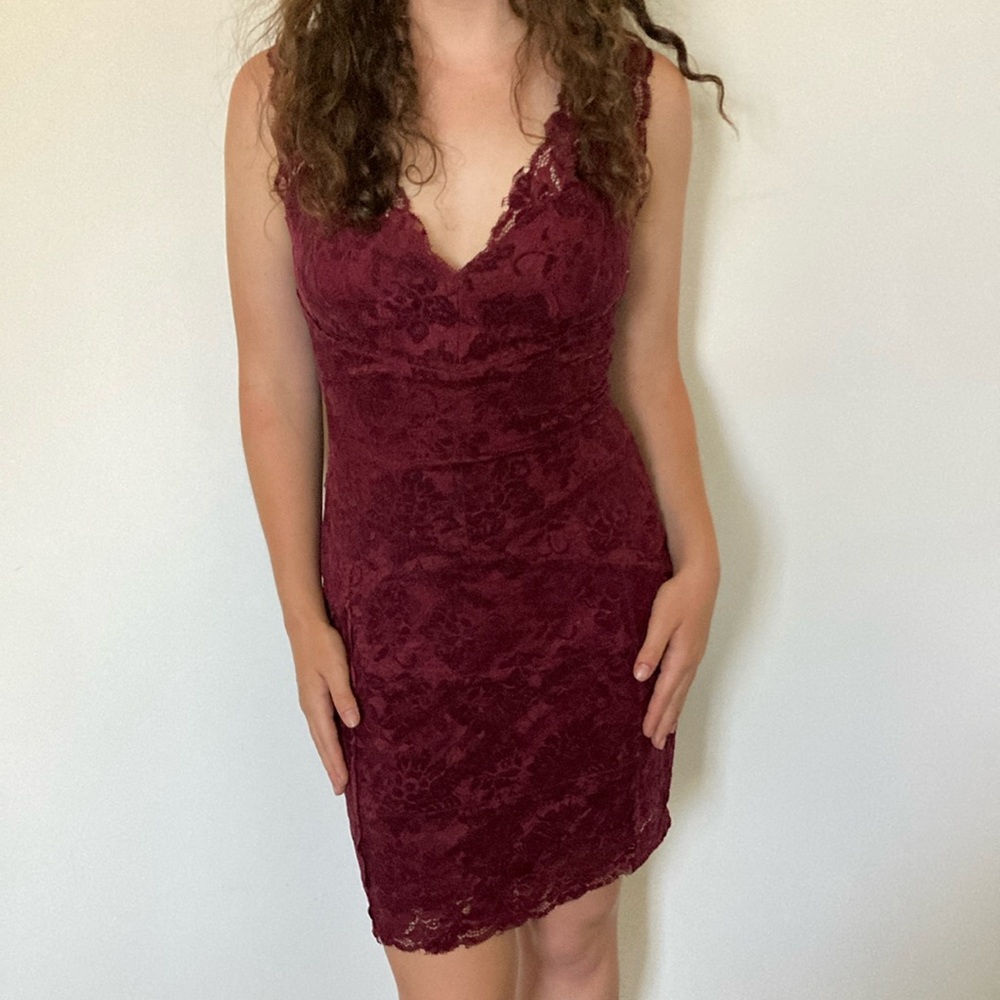 Guess Burgundy Lace Dress - Picture 5 of 5